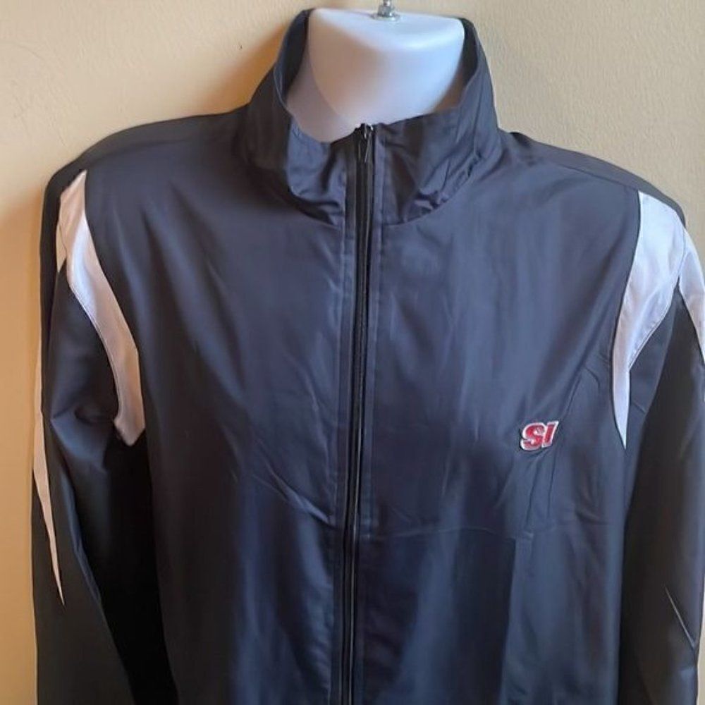 Sports Illustrated Vintage Navy Blue & White Full Zip Windbreaker (Size: XL) - Picture 2 of 12